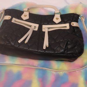 Betsey Johnson Black Heart tuffed Purse